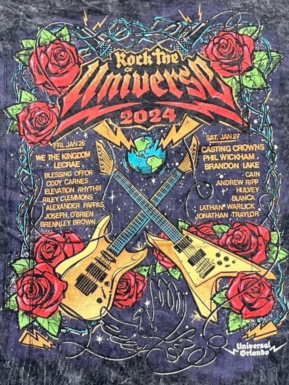 Rock The Universe Universal Studios Preowned Medium Tie Dye T-shirt